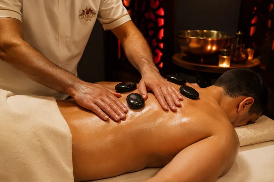 Massage aux pierres chaudes