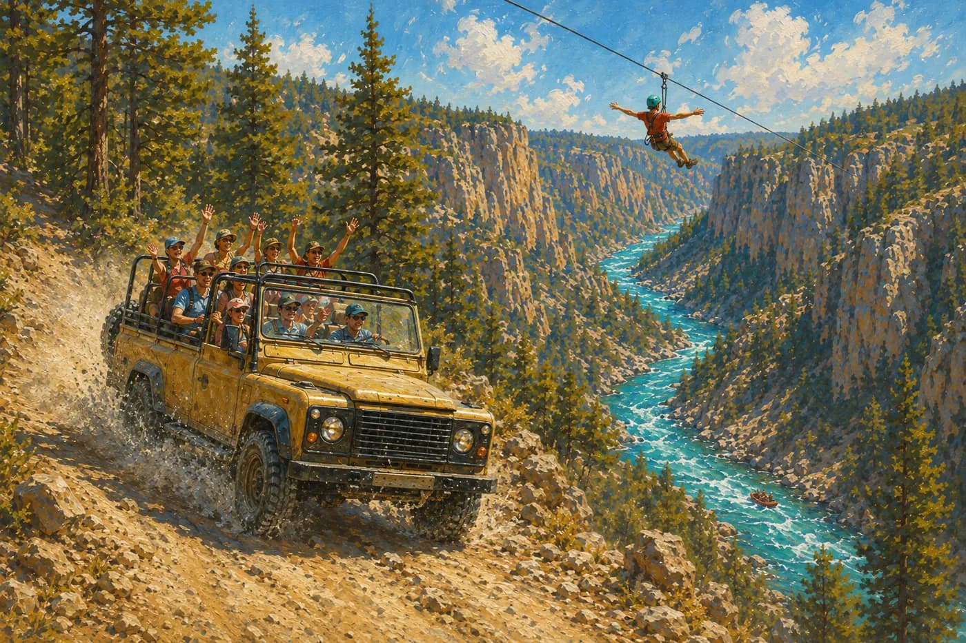 Jeep Safari + Zipline + Rafting